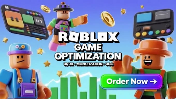 test game, fix roblox game bugs, optimize game performance and design game ui ux