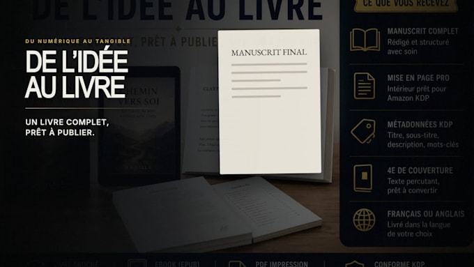 rédiger et créer votre livre complet pour amazon KDP