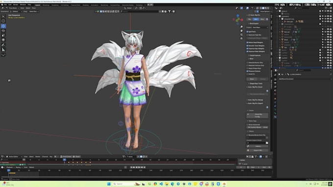 rig any 3d models with perfect weight paint