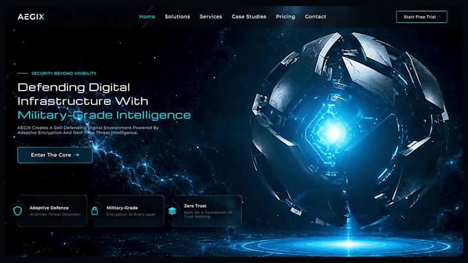 develop a premium high end website with modern UI UX