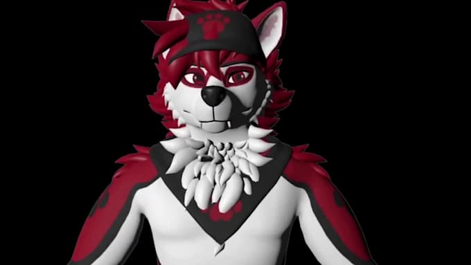 custom 3d vrchat avatar with face tracking sfw furry avatar vrm unity 3d model