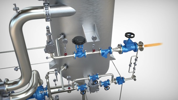 create 3d mechanical animation, machine animation and engineering video