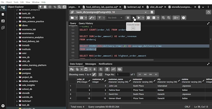 write, debug, and optimize sql queries and fix database errors
