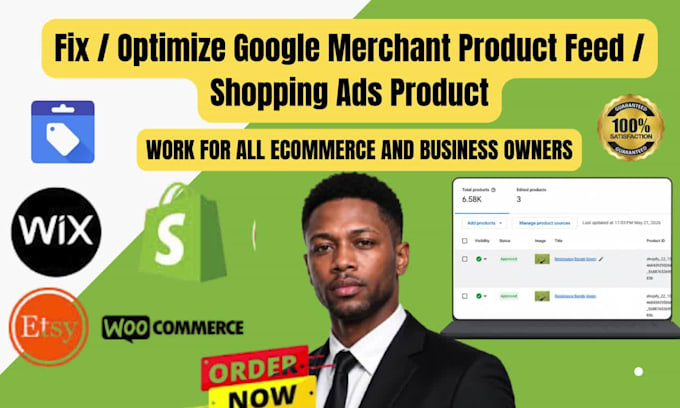 fix and optimize product feed for google merchant center, fix all errors