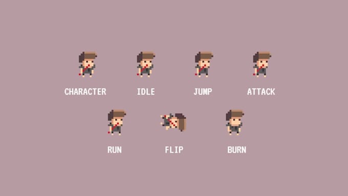 create a 2d pixel art character for you