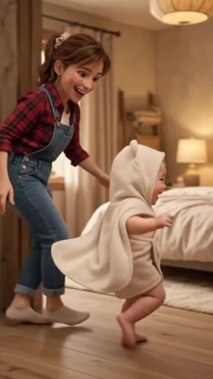 create 3d pixar baby story