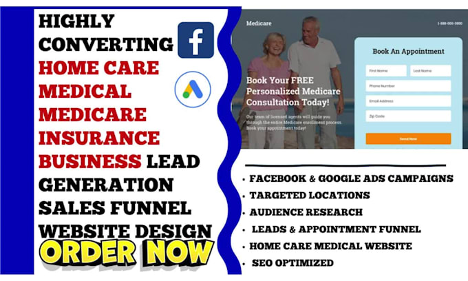generate health insurance, life insurance, medicare, and home care leads website