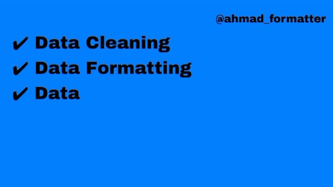 do data formatting and cleaning
