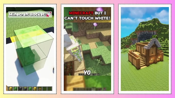 build, record and edit minecraft creative shorts video high quality
