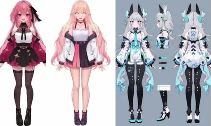 design custom live2d vtuber model, anime vtuber