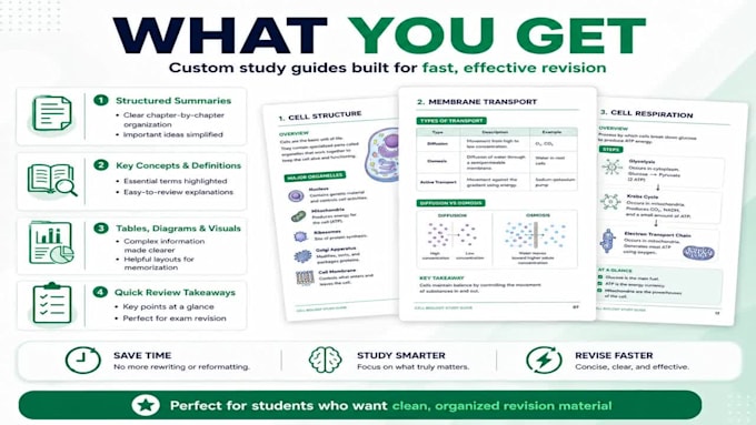 turn your notes or PDF into clear and effective study guides