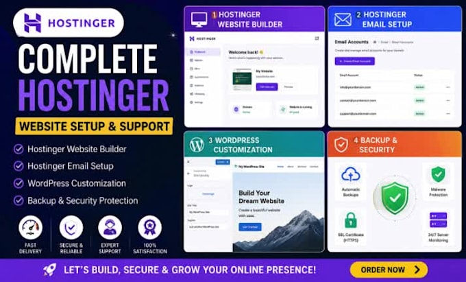 hostinger builder, hostinger email, hostinger backup, hostinger wordpress