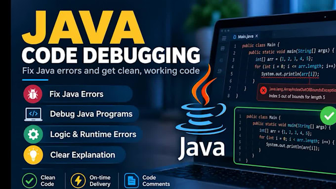 write and debug java programs and fix java errors