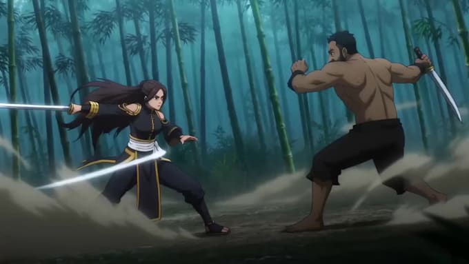 create anime style for youtube video, engaging fighting scenes and content