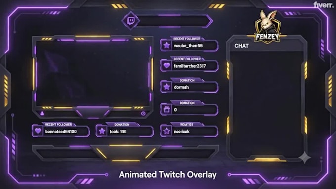 design animated twitch overlay stream overlay stream package twitch logo
