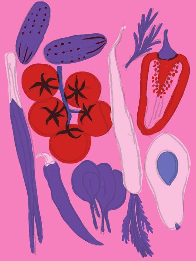 create custom fruit and vegetable vector illustrations