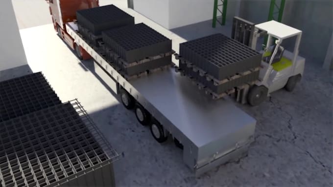 do 3d industrial machinery process robotic workflow engineering animation visual