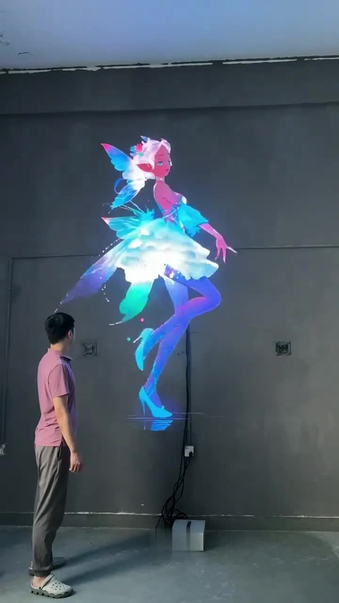 create 3d hologram videos holographic fan and stage visuals character animation