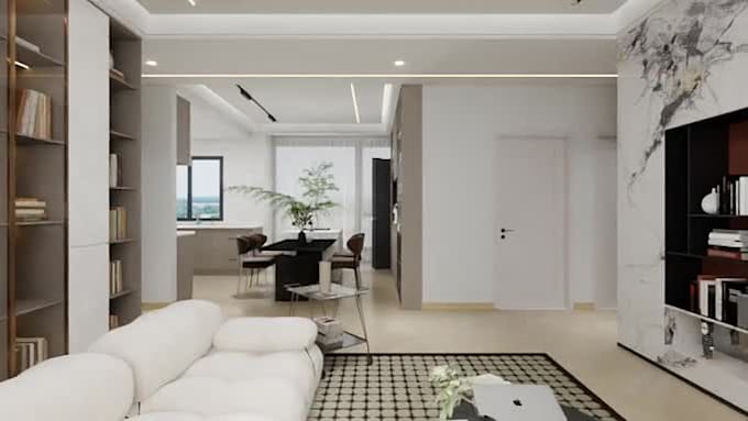 do realistic 3d interior design and rendering for your space