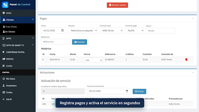 install a PHP client and subscription management panel with paypal