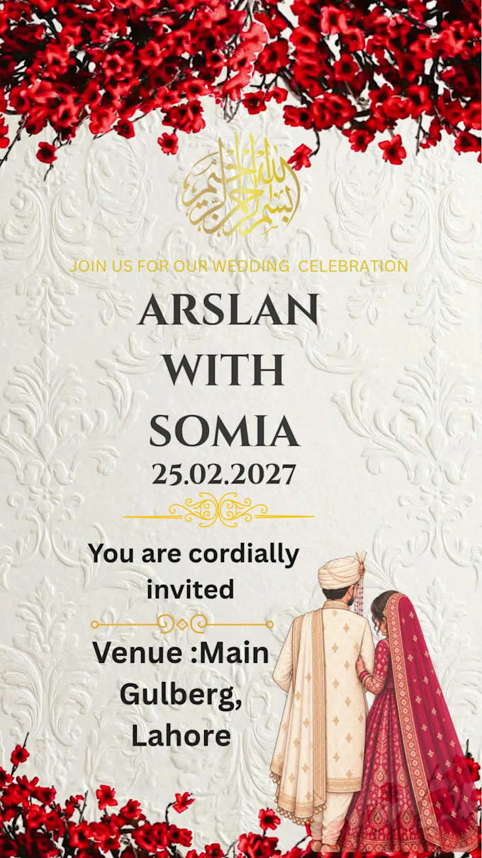 design wedding invitation, nikkah and mehndi card