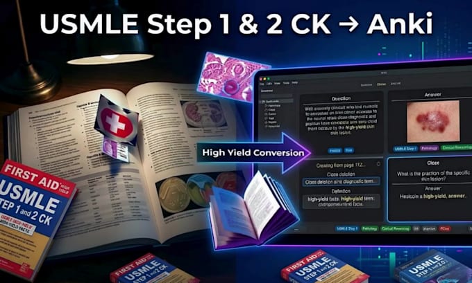 make high yield anki flashcards for usmle step 1 and step 2 ck