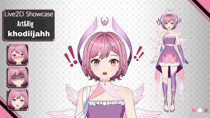 design live2d model 2d vtuber model vtuber rigging vtuber commission for stream