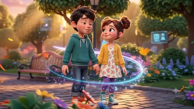 design 3d pixar style cartoon avatars character animation ai art