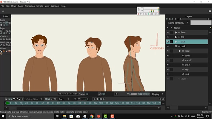 draw and rig a 2d character ready for animation