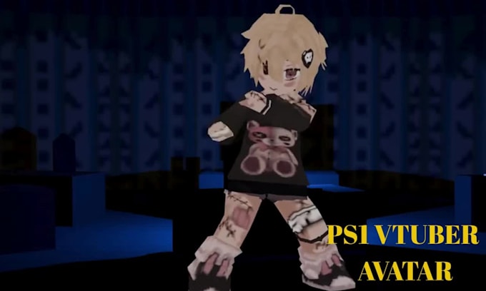 create custom retro ps1 style 3d low poly vtuber avatar streaming vrm 3d model