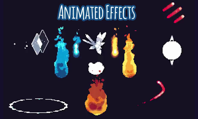 create pixel art vfx, spell effects, attack animation   spritesheet game assets