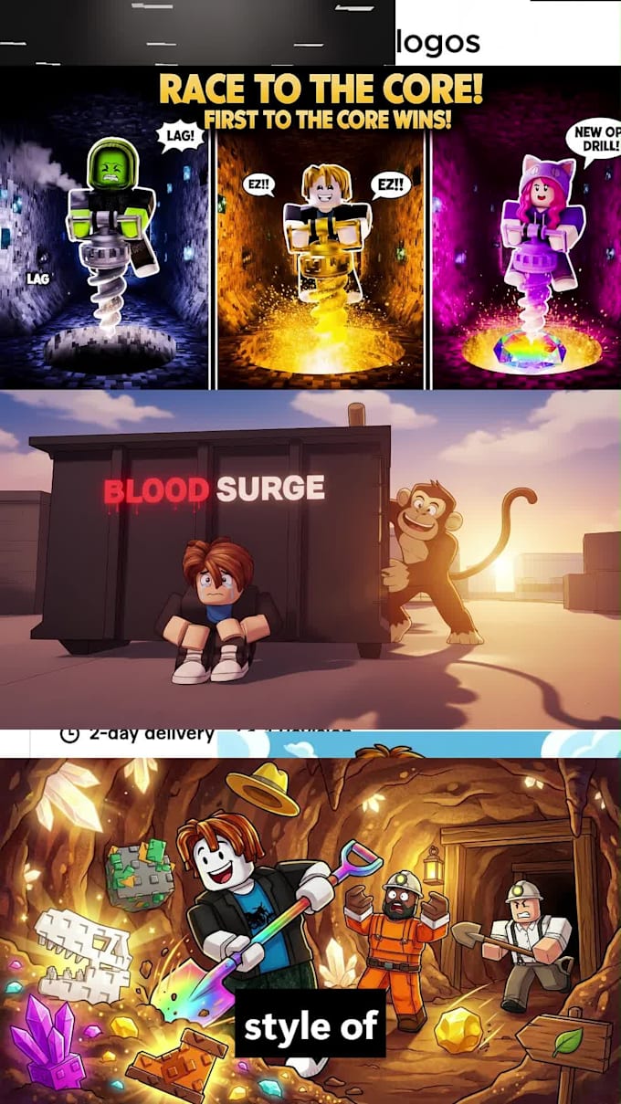 craft viral roblox logo and thumbnails with high quality
