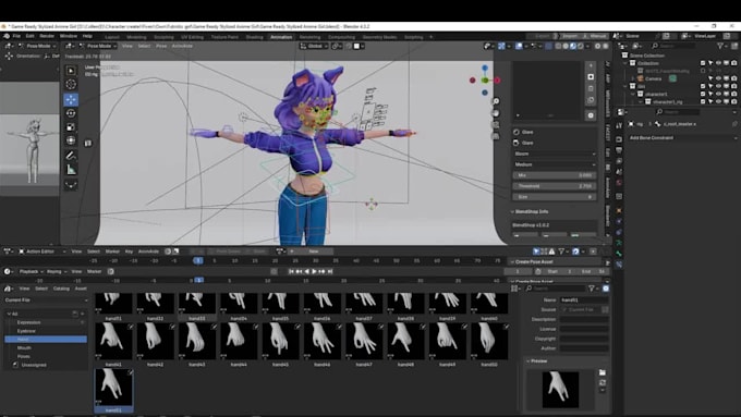 rig and upload 3d vrchat avatar,arkit52,oculus lipsync,face track,visemes data