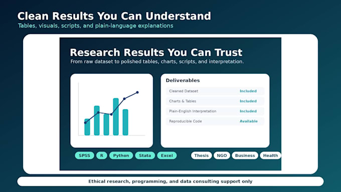 do statistical data analysis using spss, r, python, stata and excel