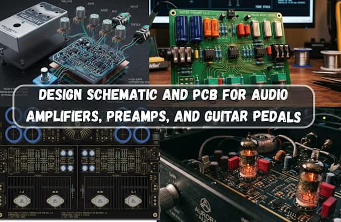 design schematic and pcb for audio amplifiers, preamps, and guitar pedals