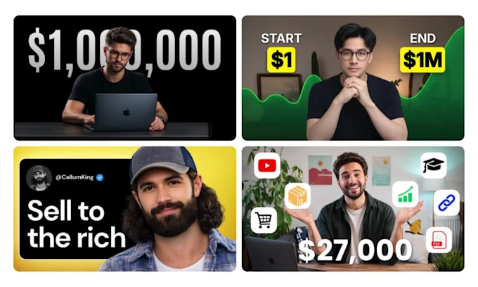 design professional finance youtube thumbnails with high CTR