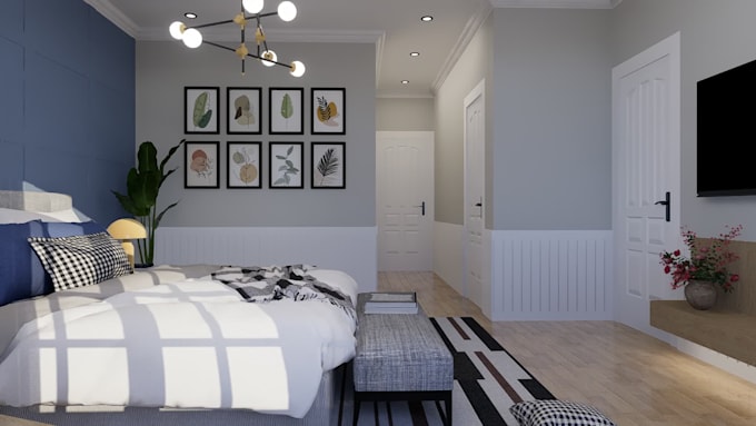design your bedroom interior with realistic renders