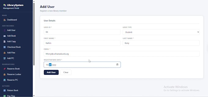 design your database using erd and sql queries
