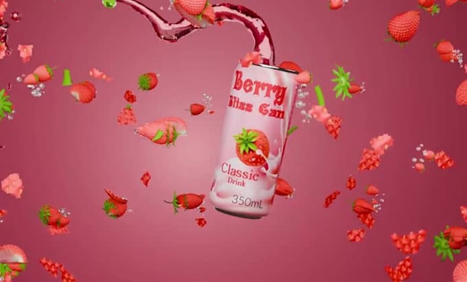 create a 3d beverage product animation for your brand