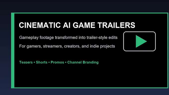 create a cinematic ai game trailer or teaser video