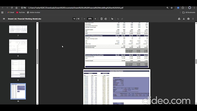 build excel dcf financial model and perform valuation