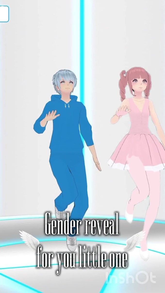 create a custom animated gender reveal video