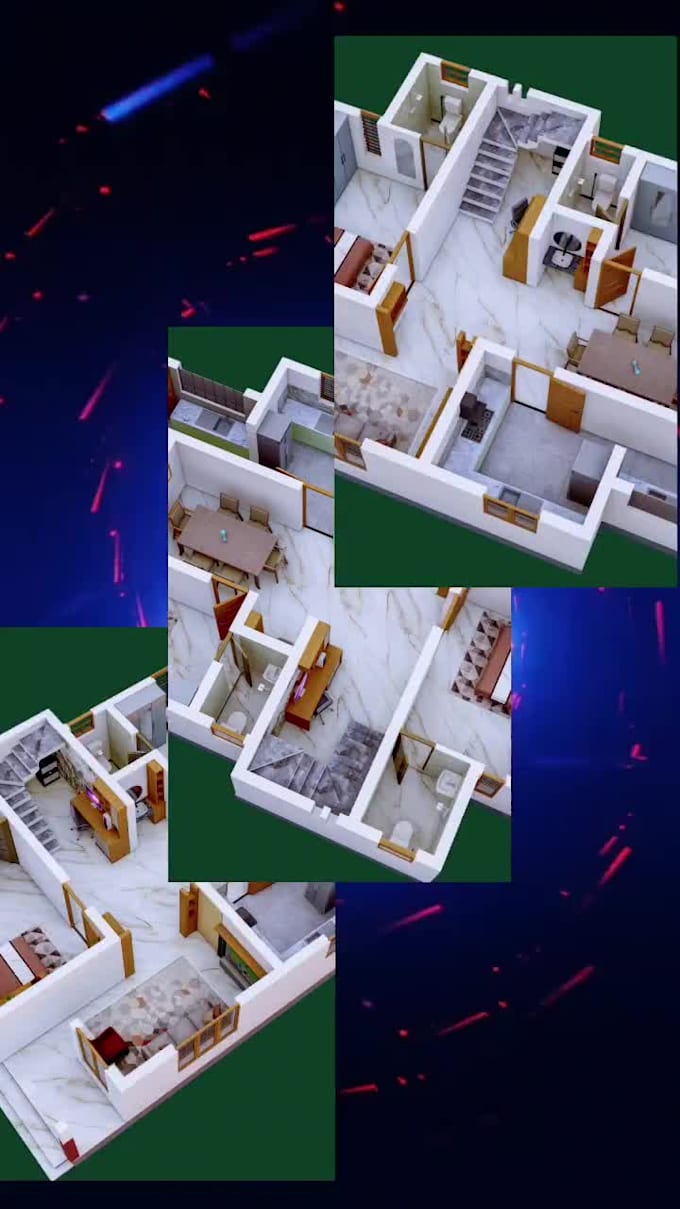 convert 2d to 3d floor plan in 9 hours