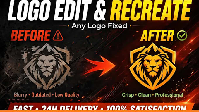 edit, recreate, resize or recolor your logo