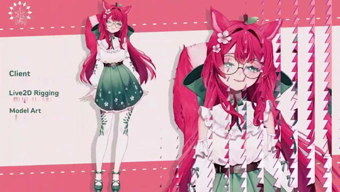 design vtuber model live2d vtuber rigging anime character design live2d model