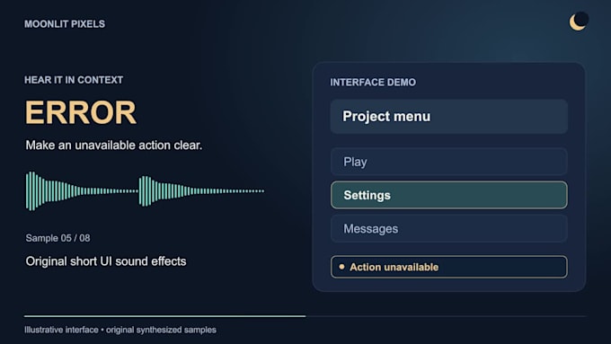 create custom UI sound effects for your game or app