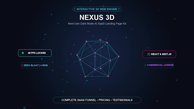 build a modern 3d interactive saas landing page website