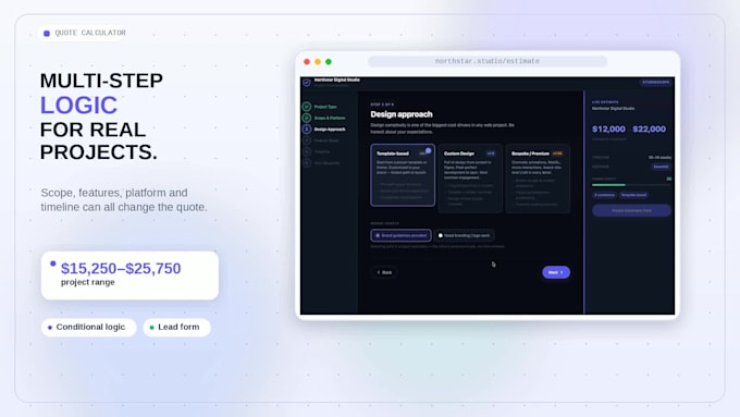 build a custom pricing or quote calculator
