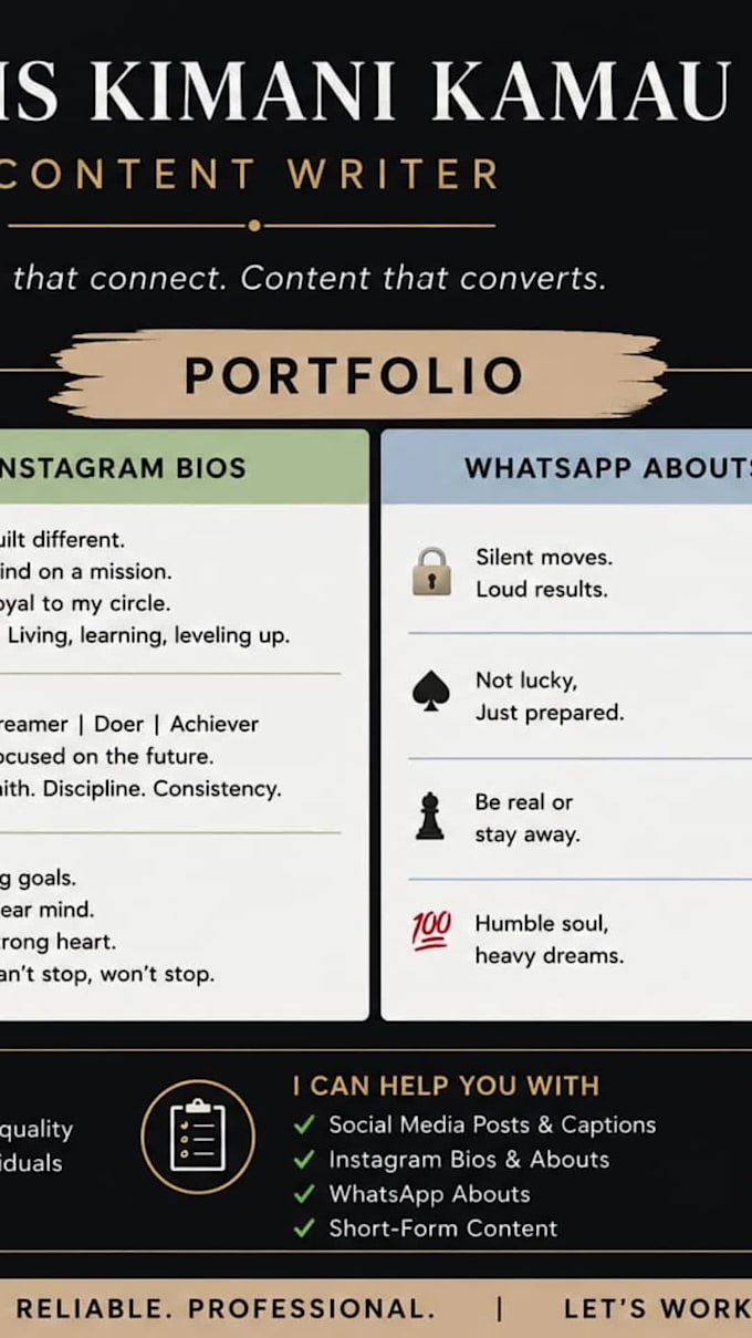write engaging instagram captions,bios and social media