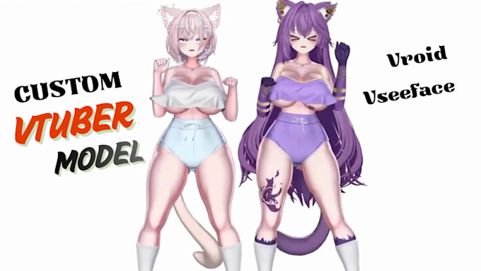 create and rig 3d character model for 3d vtuber, live2d model, vrchat rigging